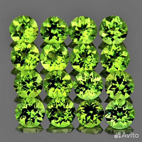 Хризолит натуральный 3,45Ct 3,0мм 25шт. VVS Пакист