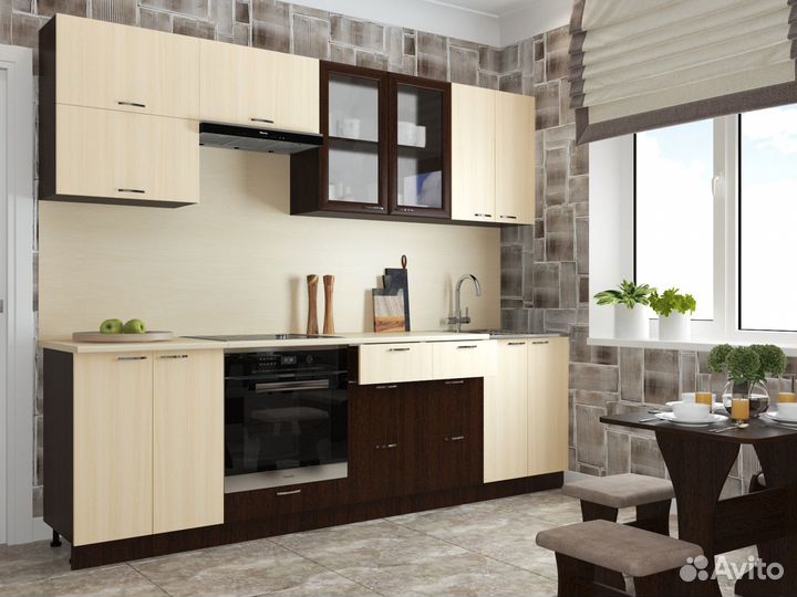 Кухня модульная Асти Венге/Выбеленный Дуб