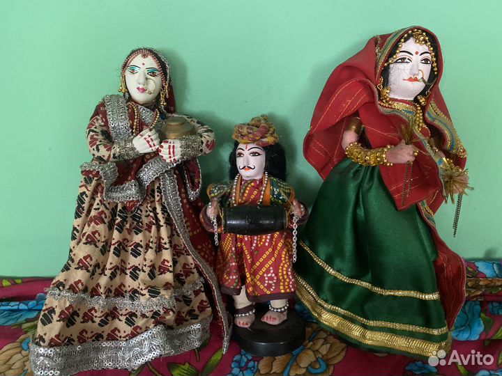 Набор 3 шт Индийских колоритных кукол