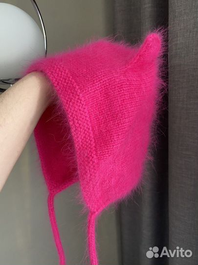 Шапка женская вязаная из пуха норки