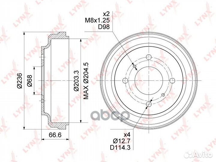BM-1114 Барабан тормозной nissan almera classic
