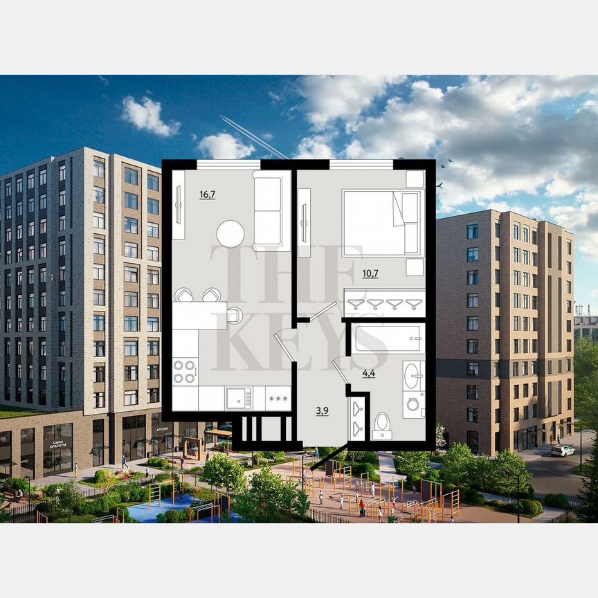 1-к. квартира, 35,7 м², 6/12 эт.