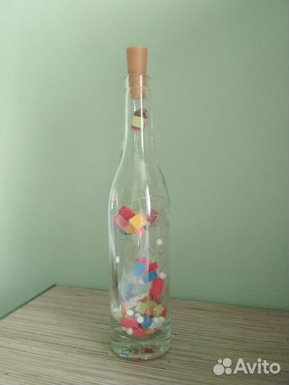 Новогодний светильник-бутылка