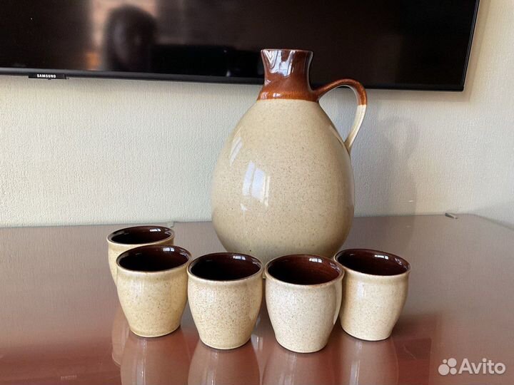 Кувшин и чашки винтаж керамика