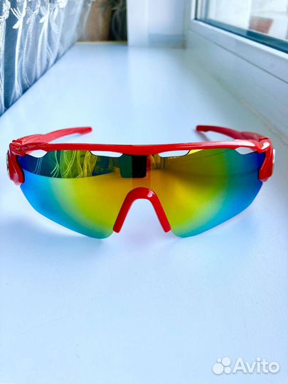 Велосипедные очки солнцезащитные красные