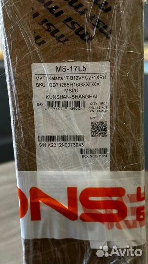 Ноутбук MSI Katana 17 B12VFK-271XRU