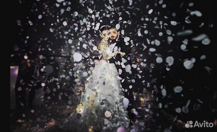 Конфетти, лепестки роз и снег на свадьбу, праздник