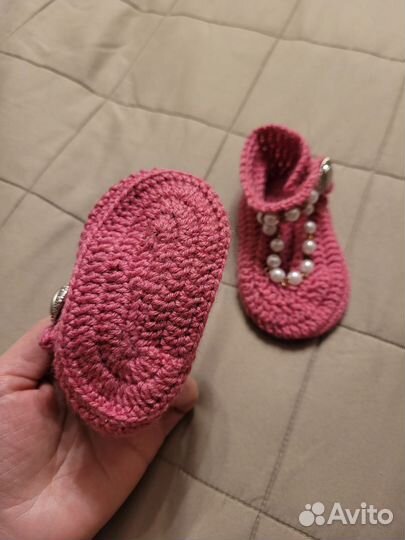 Вязаные туфельки на девочку