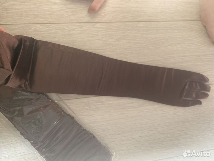 Перчатки атласные женские до локтя