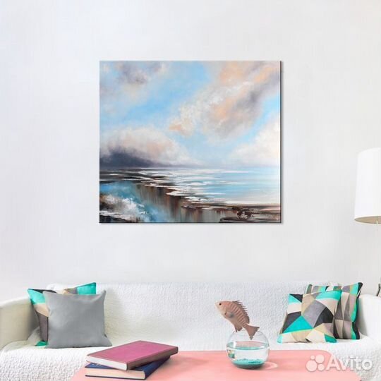 Большая современная картина маслом морской пейзаж