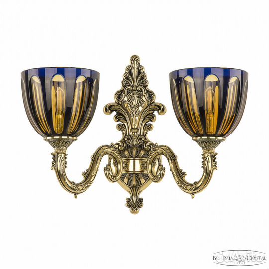 Бра бронзовые 7101B14/2/175 GB P1 U Amber-Blue/H-1