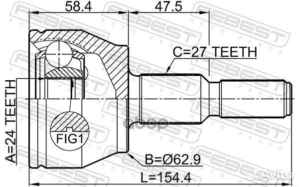 ШРУС внешний перед прав/лев ford focus CB8