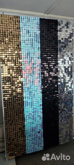 Фон фотозоны из пайеток. Фотозона для оформителей