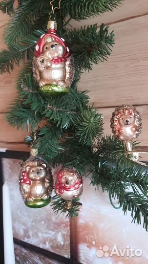 Елочные игрушки ежики