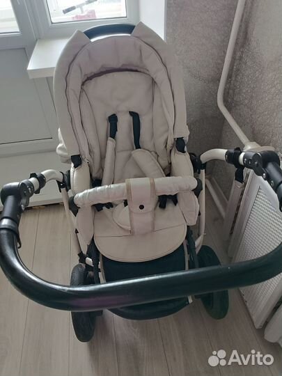 Коляска 2 в 1 индиго, Эко-кожа