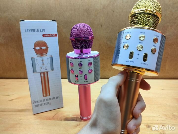 Беспроводной микрофон караоке + bluetooth динамик