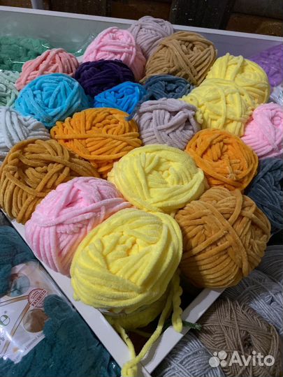 Плюшевая пряжа для вязания игрушек