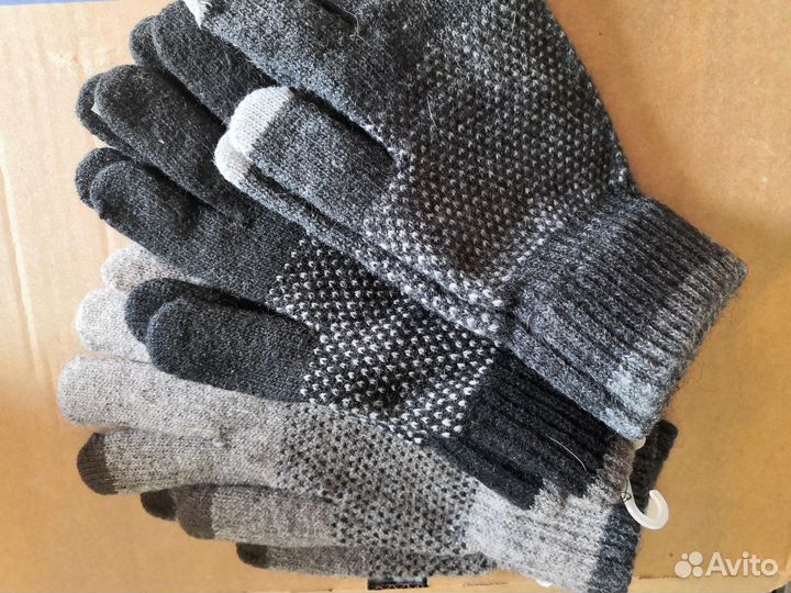 Тёплые трикотажные перчатки