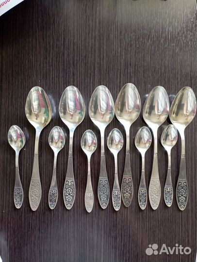Набор ложек из мельхиора, новый, СССР