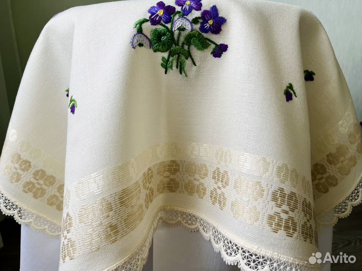 Скатерть наперон вышивка кружево Германия