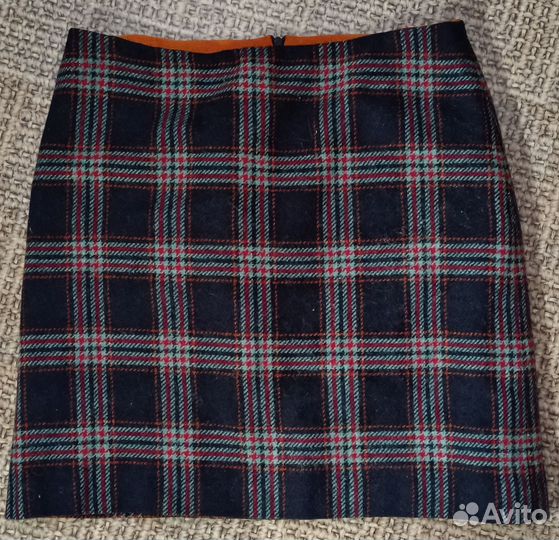 Шерстяная юбка в клетку