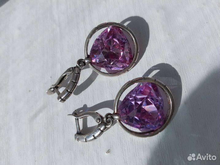 Серьги цепочка серебро
