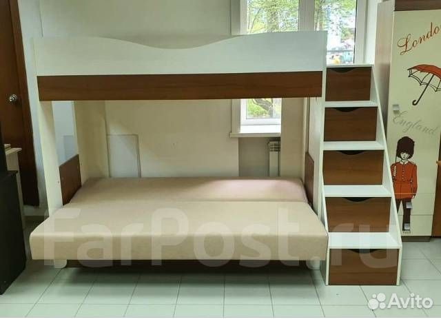 Кровать чердак с диваном