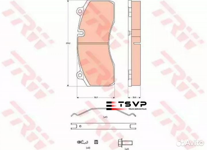 TRW GDB5100 29181 колодки тормозные volvo/RVI кама