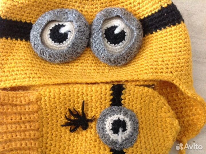 Шапка + варежки любовь, 8-9 лет