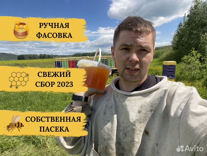 Мёд горный, липовый, гречишный. Урожай 2023