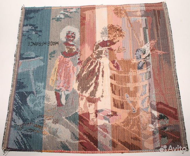 Винтажный французский гобелен Девушки и Котята