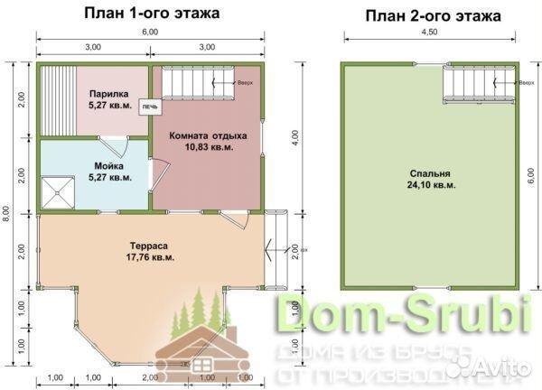 Чухлома. Хорошая надёжная Баня из бруса Б-19 (6х8)