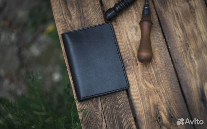 Обложка на паспорт и документы Black из кожи