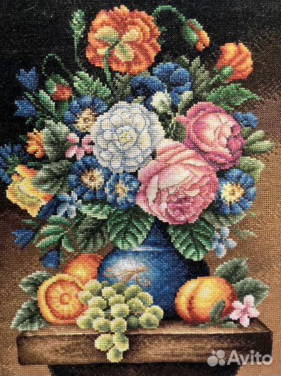 10 вышитых картин (цветы)