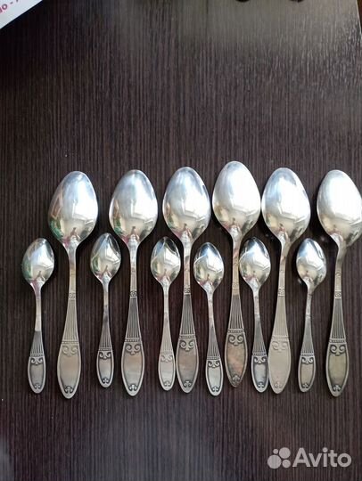 Набор ложек из мельхиора, новый, СССР