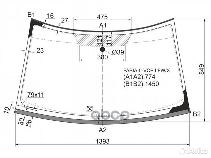 Стекло лобовое skoda fabia II 07-14/ roomster 0