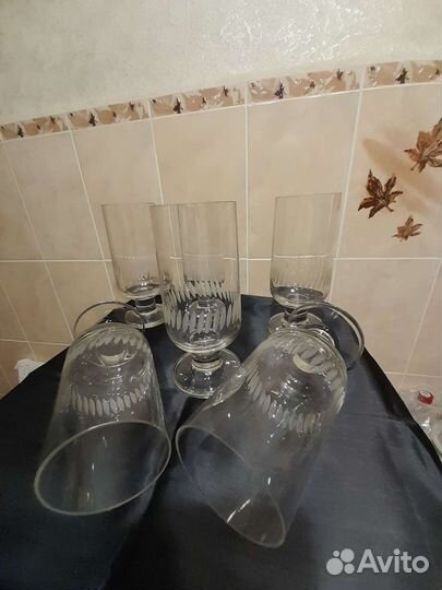 Антиквариат. Хрустальные фужеры- бокалы.Эстония