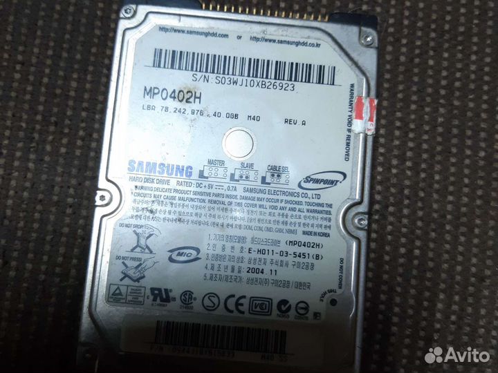 HDD120Gb Toshiba IDE для ноутбука
