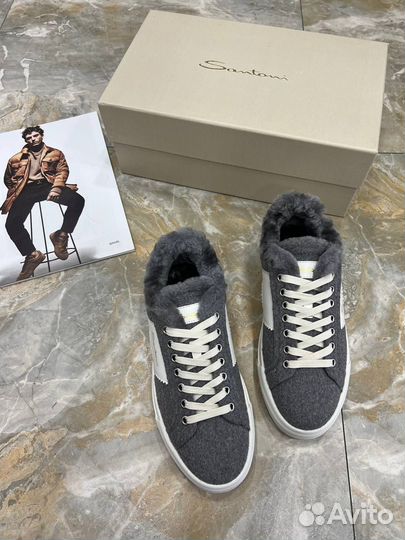 Кеды Santoni на меху