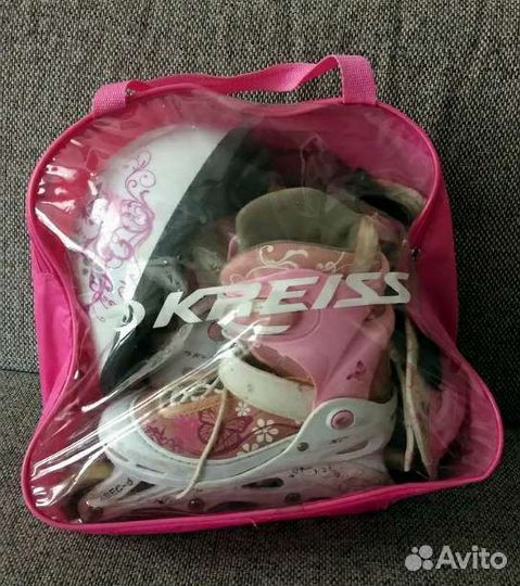 Детские ролики и защита в сумке