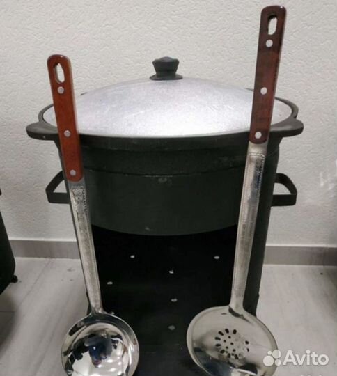 Чyгунный казан 10л с печью