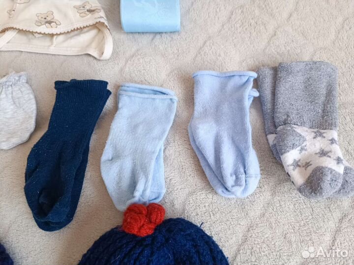 Шапка шлем чепчик пинетки носки царапки