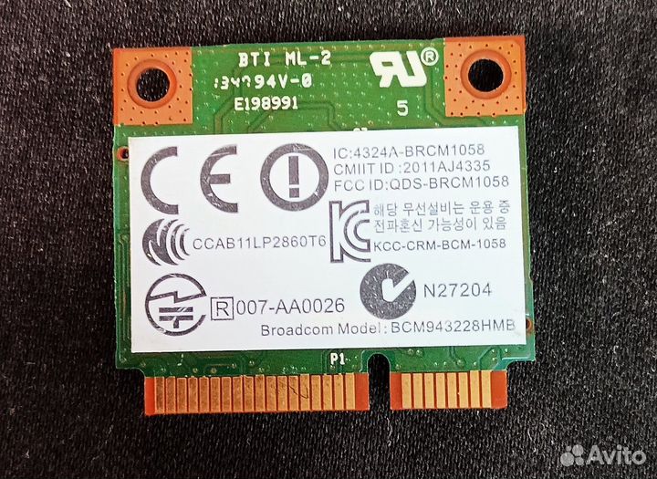 Сетевой адаптер Broadcom Model BCM943228HMB