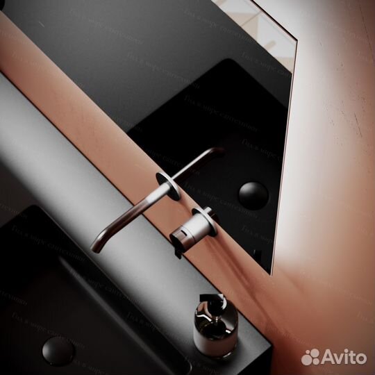 Зеркало с парящей подсветкой, интерьерной подсвтек