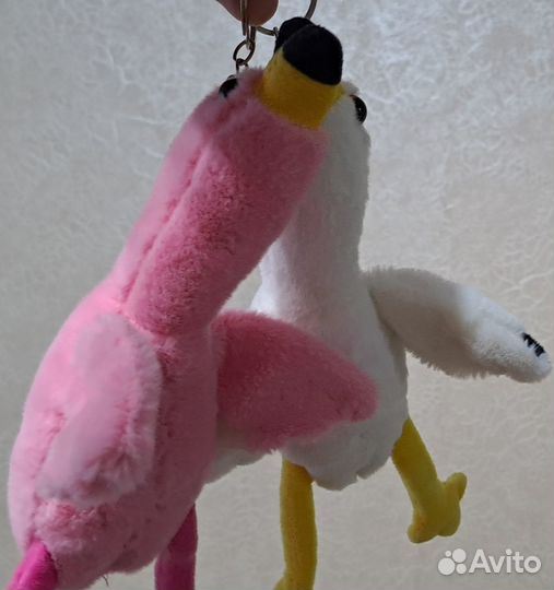 Гусь розовый и гусь-чайка брелки