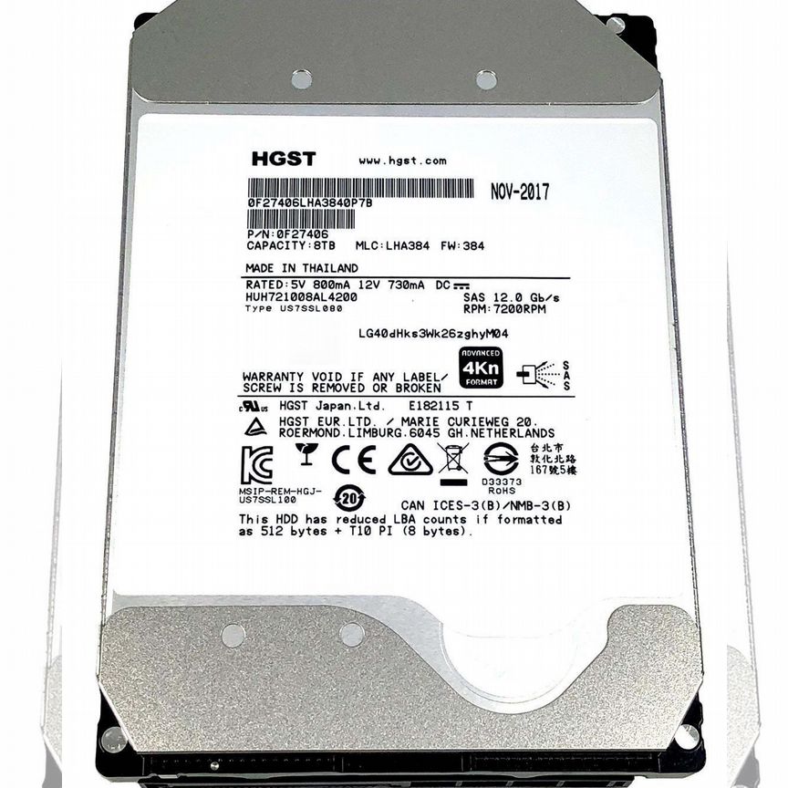 [HUH721008AL4200] Жесткий Диск Hgst Huh721008al4200 8tb Sas 3,5" Hdd