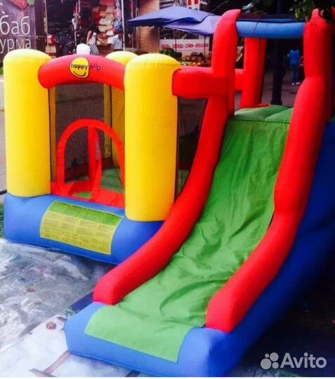 Детский надувной батут с горкой в аренду