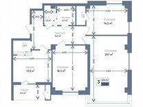 3-к. квартира, 103,9 м², 11/13 эт.