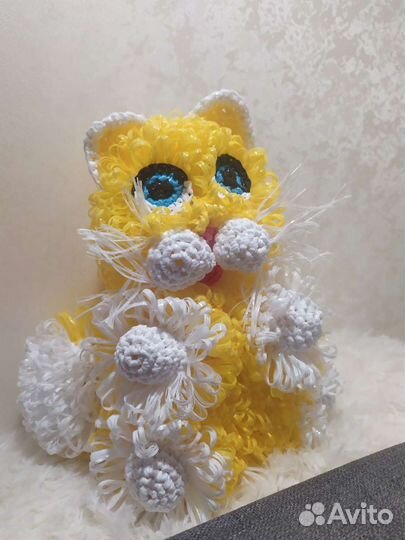 Мочалка-игрушка кошечка