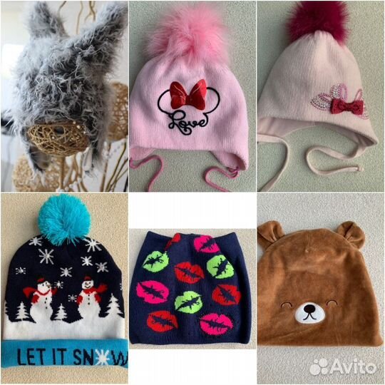 0-12 лет Девочке очень много шапочек